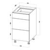 Szafka dolna BASIC PLUS BP/D45S3 dąb craft złoty - 4