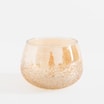 Świecznik glamour, szklany, bursztynowy, 12 cm - 1