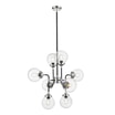 Żyrandol czarno-srebrny RIANO 76 cm klosz transparentny - 1