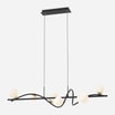 Lampa wisząca 6 kloszy kule czarno-złota NISYRO - 4