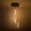 Lampa wisząca LED podstawa okrągła czarna drewniana ELIOT VI - 2