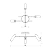 Lampa sufitowa 3 regulowane reflektory czarno-złota AXION - 5