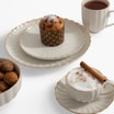 Talerz obiadowy porcelanowy ZŁOTY RANT 26,6 cm - 4