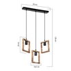 Lampa drewniana wisząca listwa ATRIA 3 - 5