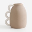 Wazon ceramiczny z uchwytami beż  16,9 cm - 1