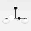 Lampa sufitowa 4 owalne klosze czarna MILO 68x30 cm - 1