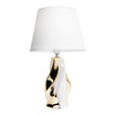 Lampka nocna biała ze złotym, ceramiczna podstawa - 1