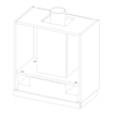 Korpus QUBIK 60x60 grafit z okapem czarnym OKPZH17EF - 1