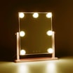 Lustro prostokątne 25x30 cm z oświetleniem LED różowe - 4