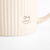 Kubek porcelanowy, ryflowany, beżowy, 370 ml - 5