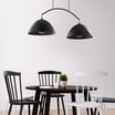Lampa wisząca 2 klosze czarna FARO - 2
