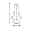Lampa wisząca LED 2 pierścienie złota BRENO 60 cm - 3