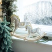 Figurka dekoracyjna beżowa KOŃ NA BIEGUNACH 32,5 cm - 4