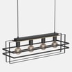 Lampa wisząca czarna jasne drewno KORTEZ IV - 3