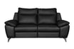Sofa skórzana 2-osobowa czarna PERLE - 1