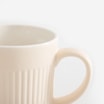 Kubek porcelanowy, ryflowany, beżowy, 370 ml - 4