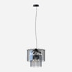 Lampa wisząca dymione szkło czarna NIRA 43 cm - 2