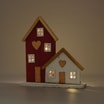 Dekoracja LED drewniane domki, 28 cm, MIX - 4