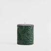 Świeca walec PAPROĆ czarna/zielona 6,5x8 cm - 1