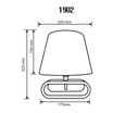 Lampa stołowa bambusowa abażur biały 22,5 cm - 2