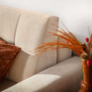 Sofa rozkładana z pikowaniem beżowa LILA - 5