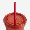 Kubek plastikowy ze słomką czerwony 500 ml - 4