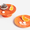 Talerz ceramiczny LIŚCIE pomarańczowy, 19,5 cm - 4