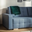 Sofa rozkładana z pikowaniem niebieska LILA - 4