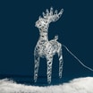 Dekoracja LED, renifer, srebrny, 34 cm - 1