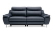 Sofa skórzana z funkcją relaks granatowa PERLE - 1
