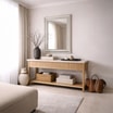 LINEN lustro 60X90 cm w beżowej ramie - 2