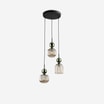 Lampa wisząca 3 klosze okrągła podstawa SOPHIA GREEN COGNAC - 1