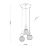 Lampa wisząca 3 klosze okrągła podstawa SOPHIA COGNAC - 5