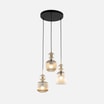Lampa wisząca 3 klosze okrągła podstawa SOPHIA COGNAC - 2