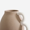 Wazon ceramiczny z uchwytami beż  16,9 cm - 4