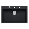 Komplet zlewozmywak QUADRON czarny MASTER BASE 1K 76x50 cm z akcesoriami - 2