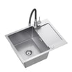 Komplet zlewozmywak QUADRON inox AVENIR SHORT 60x48 cm z baterią - 1
