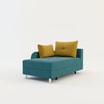 Sofa rozkładana niebiesko-żółta LETTO prawa - 2