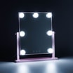 Lustro prostokątne 25x30 cm z oświetleniem LED różowe - 3