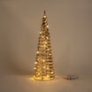 Dekoracja LED świecąca choinka złota 40 cm - 4