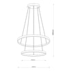 Lampa wisząca LED 2 pierścienie czarna BRENO 80 cm - 3