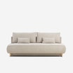 Sofa 3-osobowa rozkładana lniany beż SISI - 1
