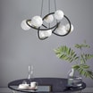 Lampa wisząca 8 kloszy kule czarno-złota NISYRO - 2