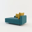Sofa rozkładana niebiesko-żółta LETTO prawa - 6