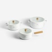 Komplet garnków GERLACH z pokrywkami NATUR ENAMEL biały - 3