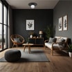 Lampa sufitowa czarna FLAT - 2