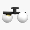 Lampa sufitowa 2 klosze kule czarno-złota IDRIS II - 3