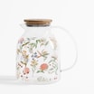 Dzbanek z bambusową pokrywką KWIATY 1,6 L - 1