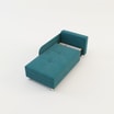 Sofa rozkładana niebiesko-żółta LETTO prawa - 4