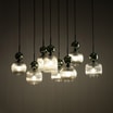 Lampa wisząca 8 kloszy prostokątna podstawa SOPHIA GREEN COGNAC - 7